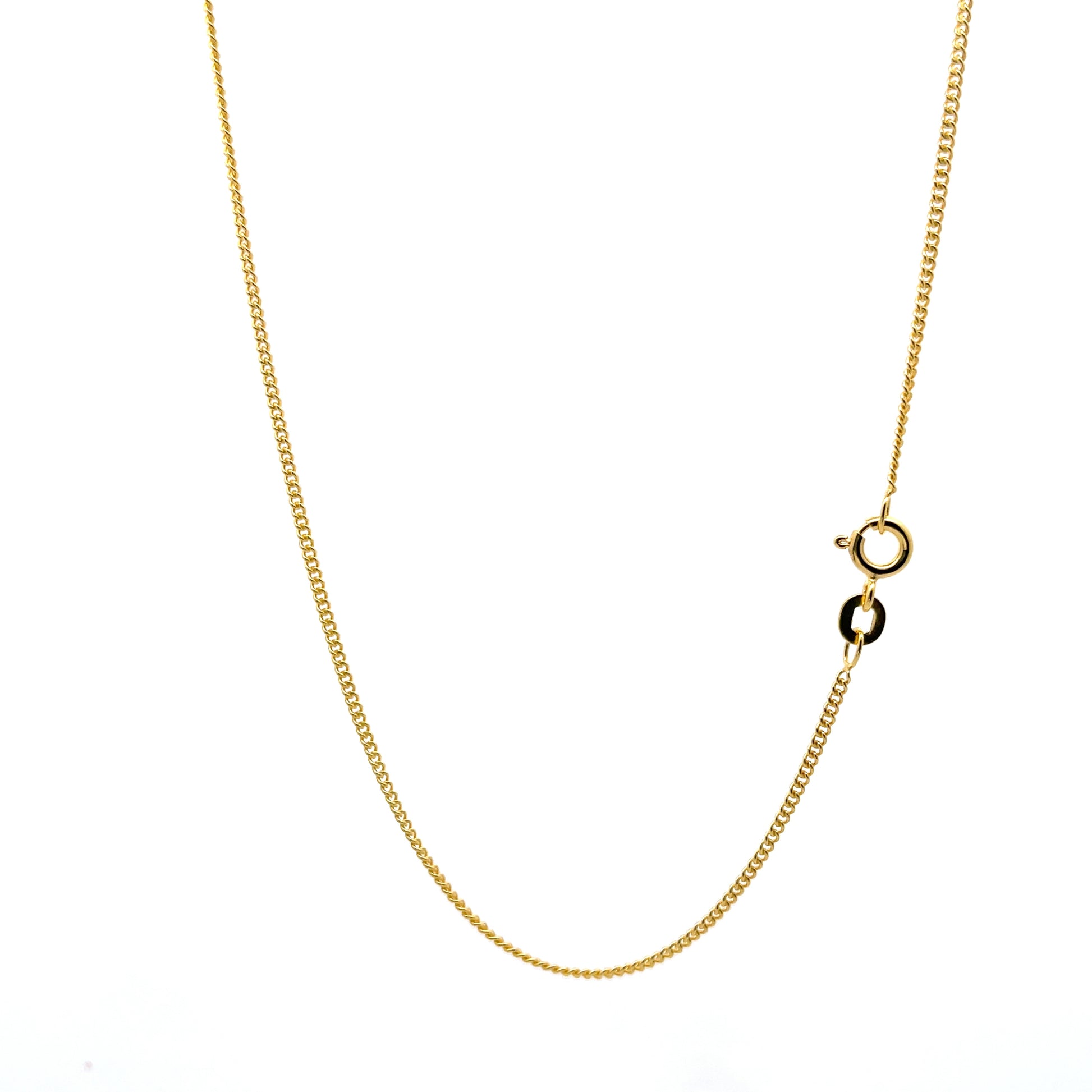 925 Silver Classic Gold Finish Curb Chain 40 cm