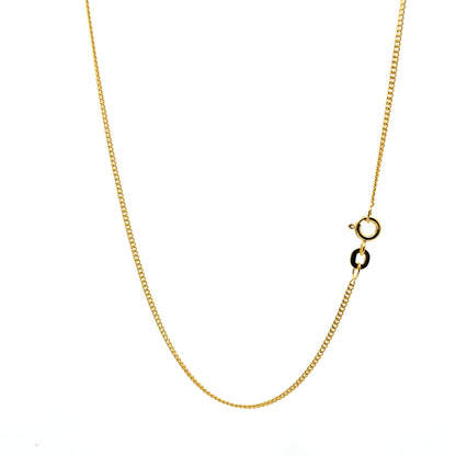 925 Silver Classic Gold Finish Curb Chain 40 cm
