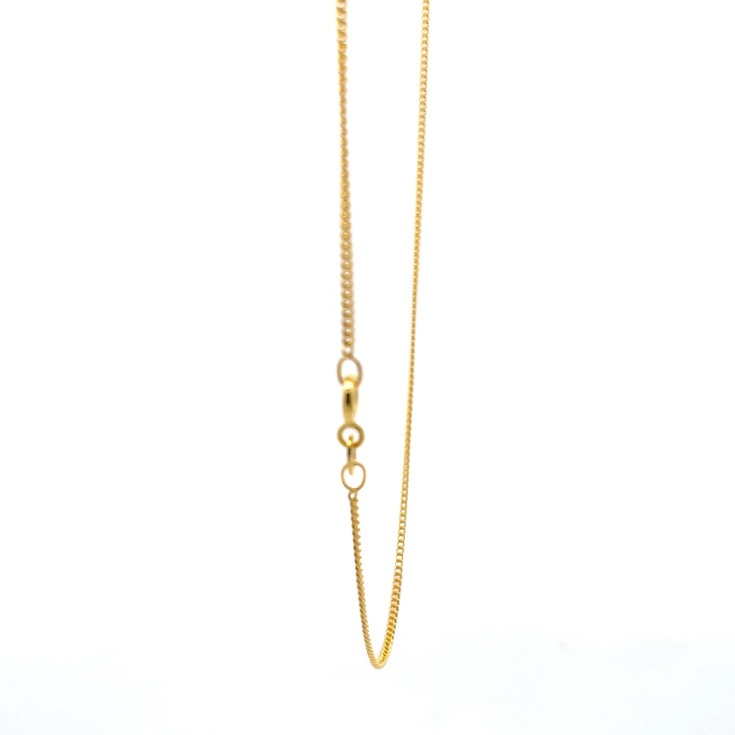 925 Silver Classic Gold Finish Curb Chain 40 cm
