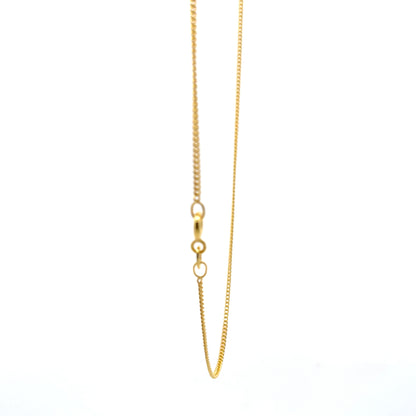 925 Silver Classic Gold Finish Curb Chain 40 cm
