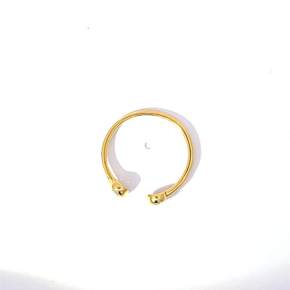 925 Silver 14K Yellow Gold-Plated Open Ring with Zircon Sparkle