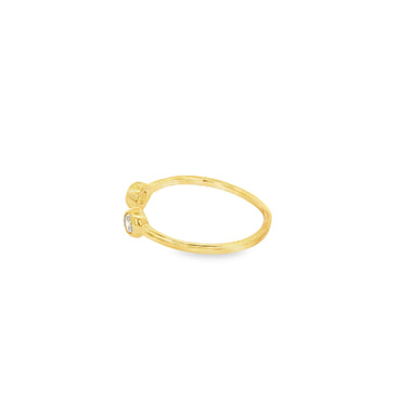 925 Silver 14K Yellow Gold-Plated Open Ring with Zircon Sparkle