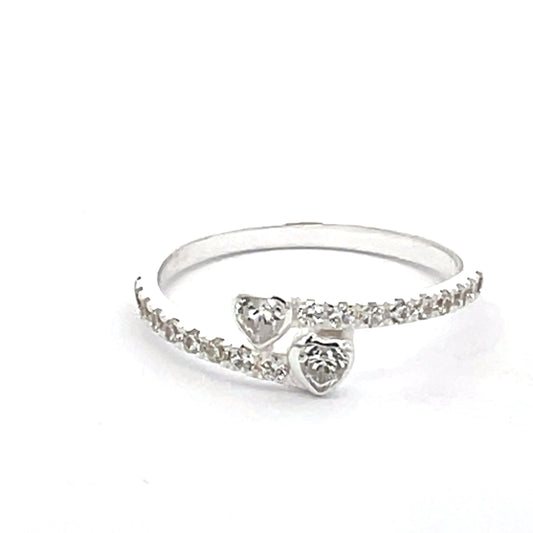 925 Silver Zircon Floral Ring – Feminine Grace