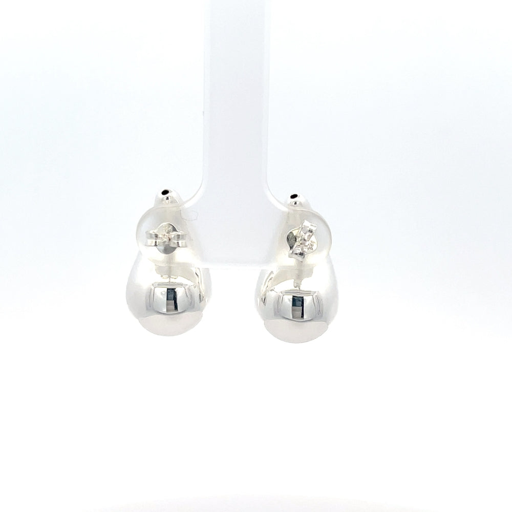Tropfenförmige Ohrstecker aus 925er Sterlingsilber mit Steckverschluss