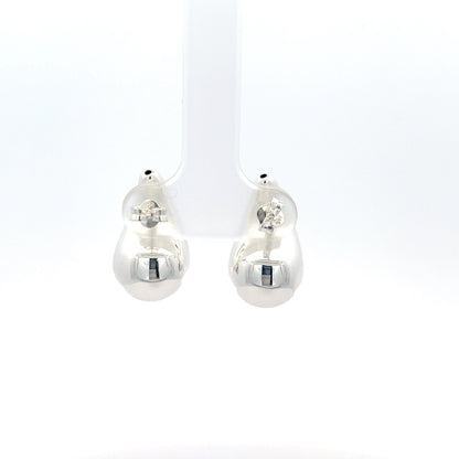 Tropfenförmige Ohrstecker aus 925er Sterlingsilber mit Steckverschluss