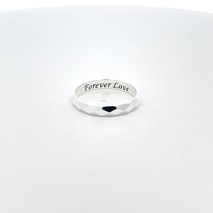 925 Silver Faceted Band Ring – Subtle Sparkle