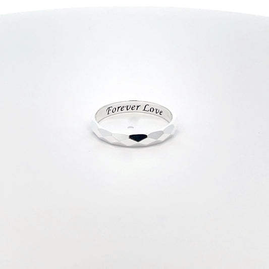 925 Silver Faceted Band Ring – Subtle Sparkle