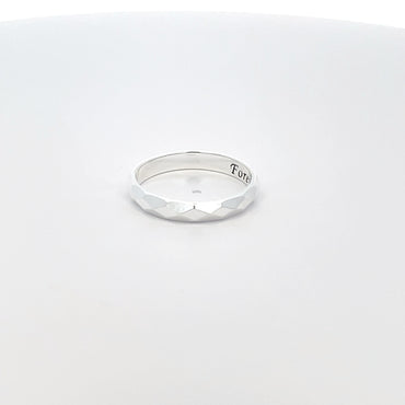 925 Silver Faceted Band Ring – Subtle Sparkle