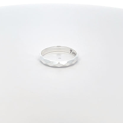 925 Silver Faceted Band Ring – Subtle Sparkle