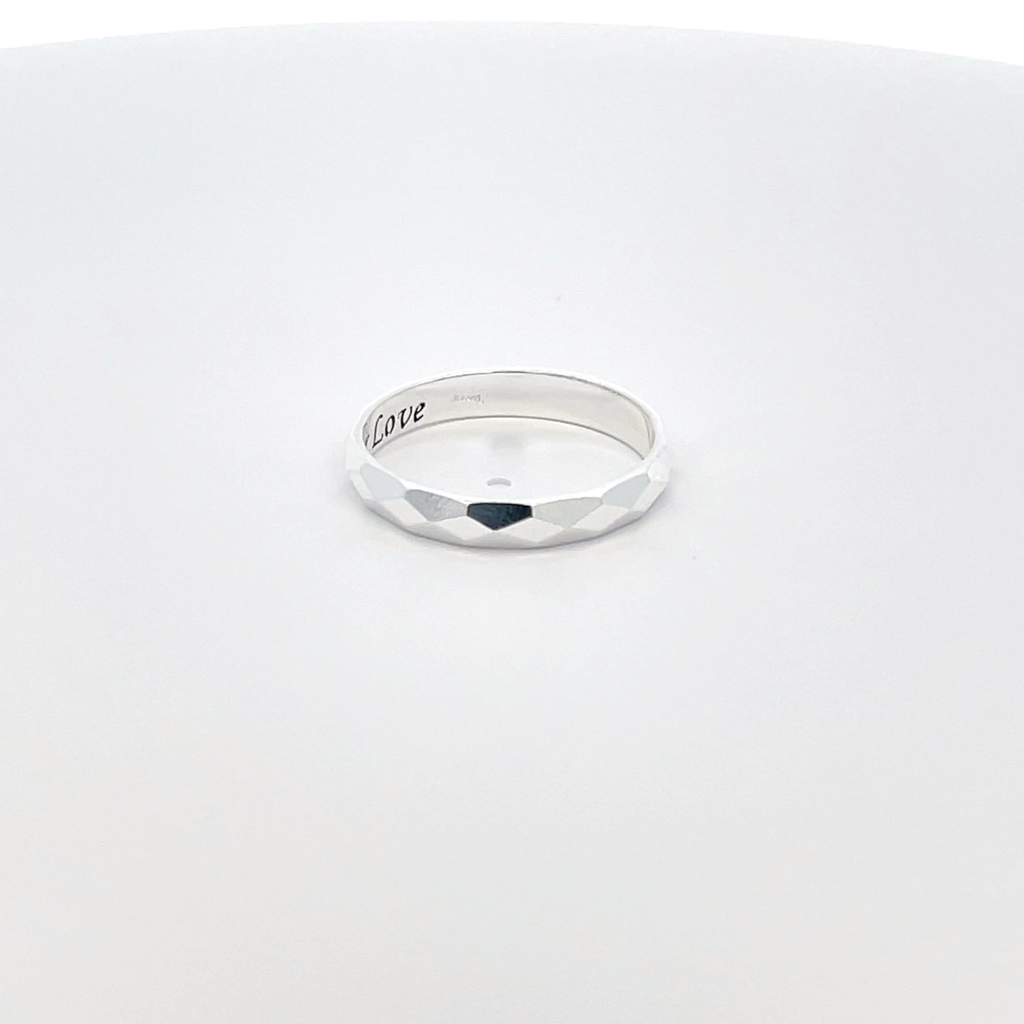 925 Silver Faceted Band Ring – Subtle Sparkle