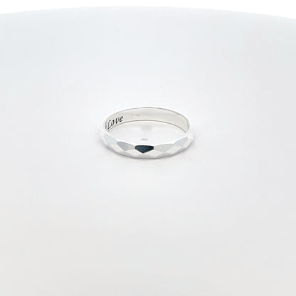 925 Silver Faceted Band Ring – Subtle Sparkle