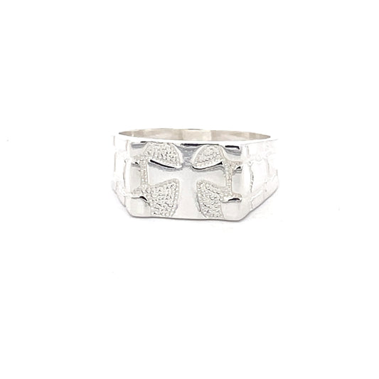 925 Silver Men’s Cross Signet Ring – Bold Minimal Statement Jewelry
