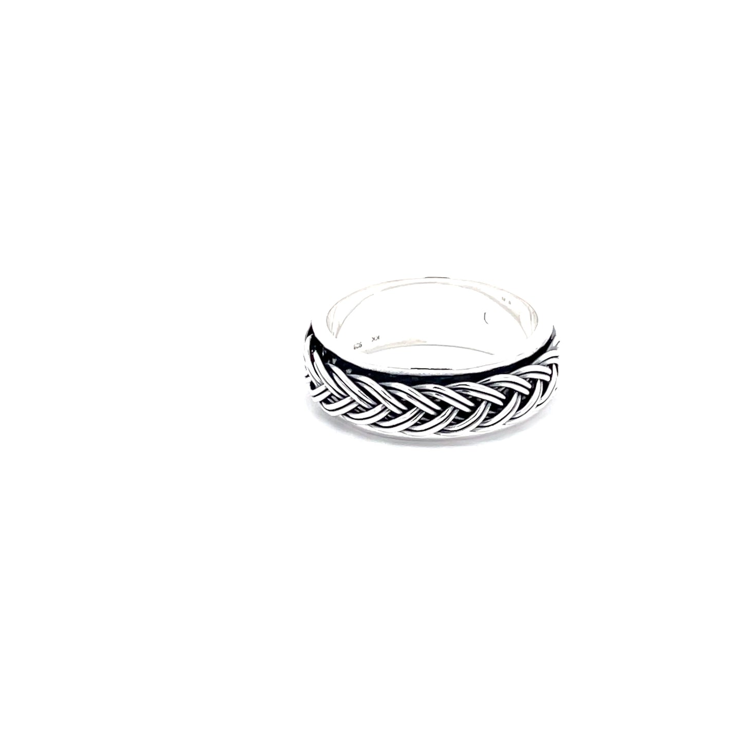 925 Silver Braided Band Ring –Handwoven Textured Statement Jewelry
