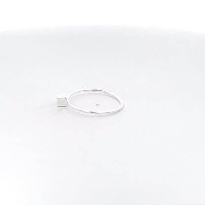 925 Silver Minimalist Cube Ring – Modern Chic