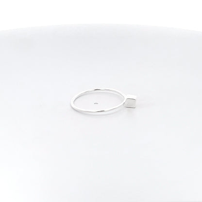 925 Silver Minimalist Cube Ring – Modern Chic