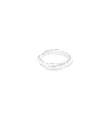 925 Silver Overlapping Band Ring – Fluid Elegance