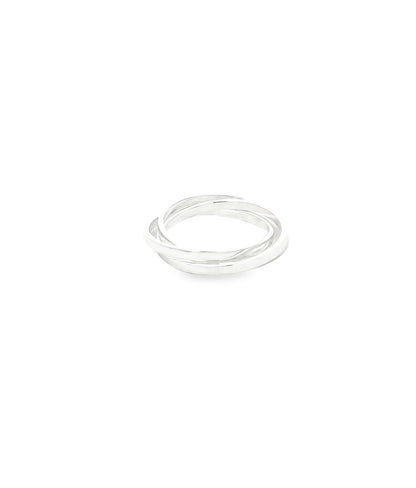 925 Silver Overlapping Band Ring – Fluid Elegance