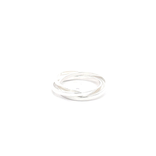 925 Silver Overlapping Band Ring – Fluid Elegance