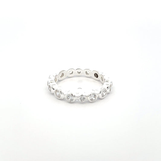 925 Silver Zircon Eternity Band Ring