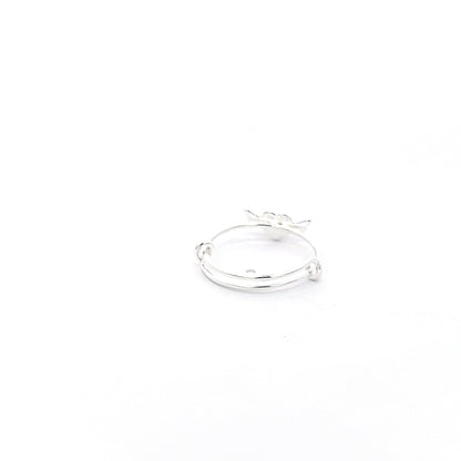 925 Silver Kids Adjustable Ring with Red Heart Accent