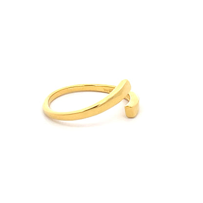 925 Silver 14K Yellow Gold-Plated  Band Ring