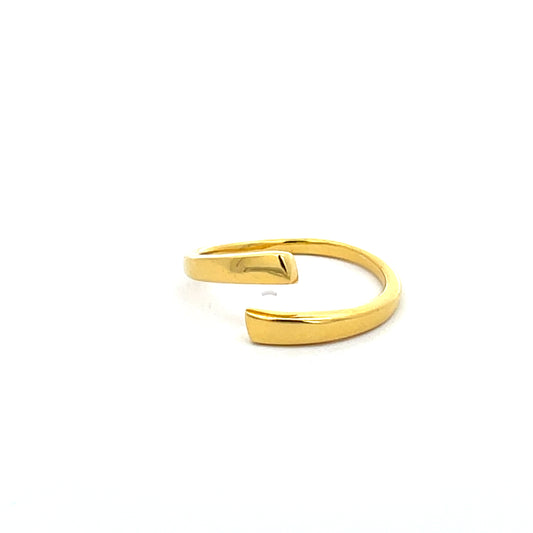925 Silver 14K Yellow Gold-Plated  Band Ring