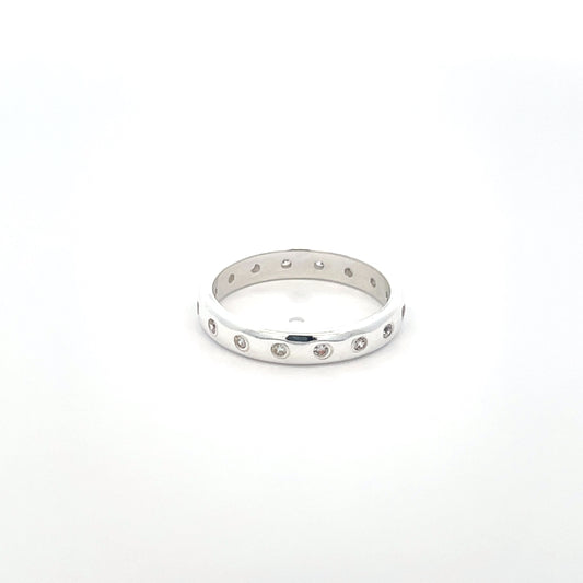 925 Silver Eternity Band Ring with Zircon Detailing