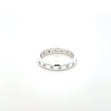 925 Silver Eternity Band Ring with Zircon Detailing