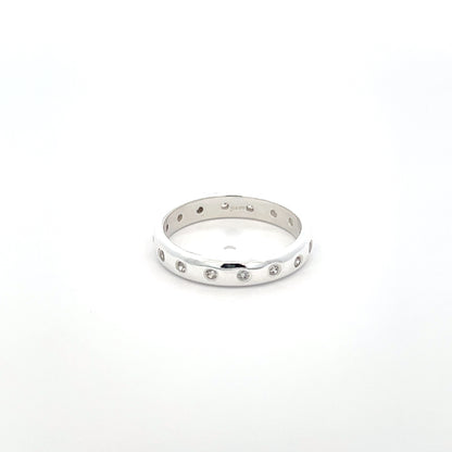 925 Silver Eternity Band Ring with Zircon Detailing