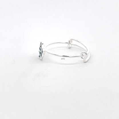 925 Silver Kids Toe Ring with Blue Dolphin Motif