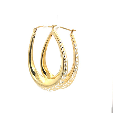 Creolen aus 925er Silber, 14 Karat gelbvergoldet, mit geschliffenen Details