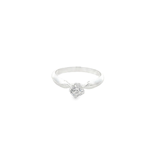 925 Silver Solitaire Ring with Prong Setting