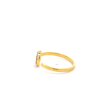 Gold-Plated 925 Silver Smiley Ring