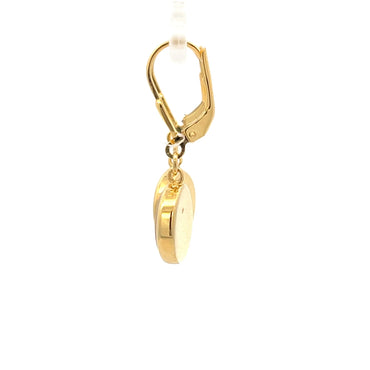 Ohrringe aus 925er Silber, 14 Karat gelbvergoldet, mit Perlmutt