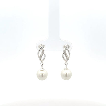 Ohrhänger aus 925er Sterlingsilber mit Perlenverzierungen