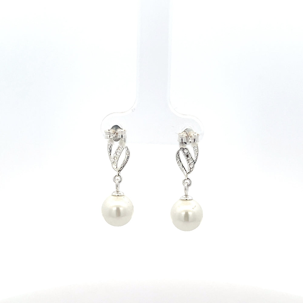 Ohrhänger aus 925er Sterlingsilber mit Perlenverzierungen