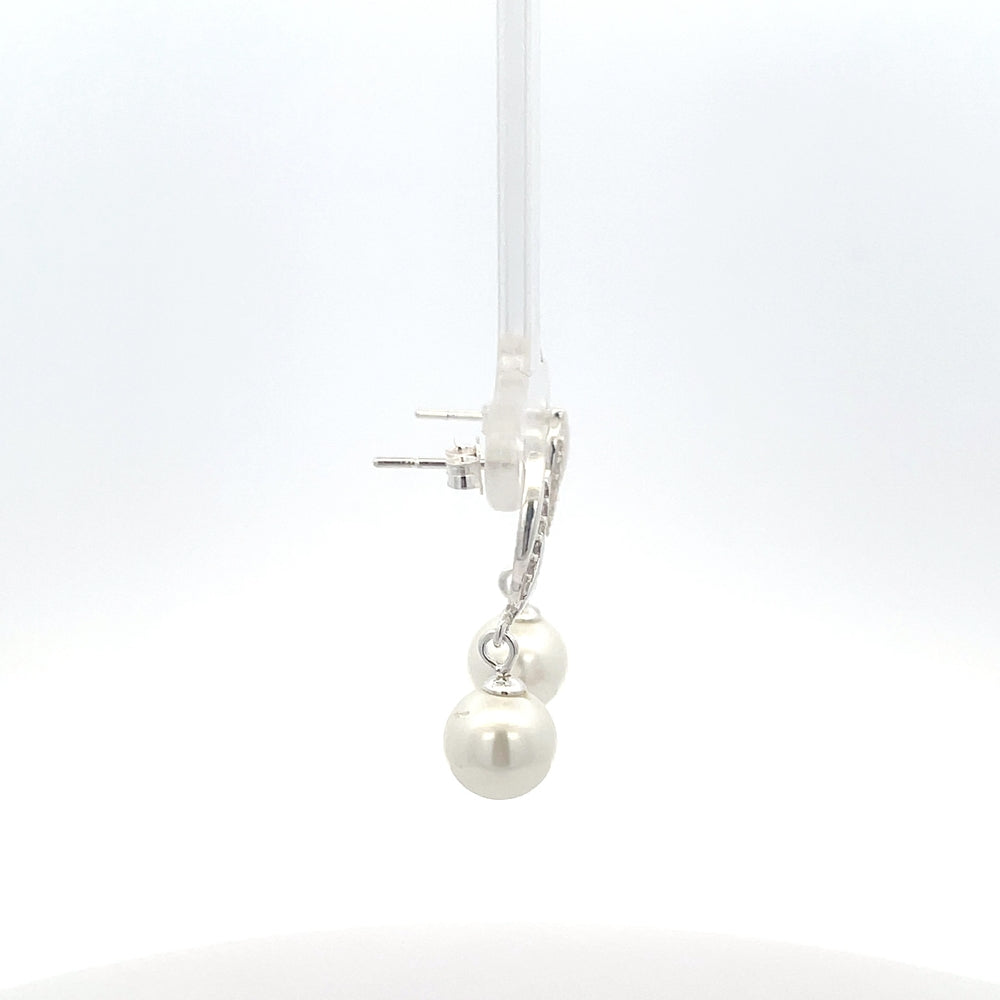 Ohrhänger aus 925er Sterlingsilber mit Perlenverzierungen