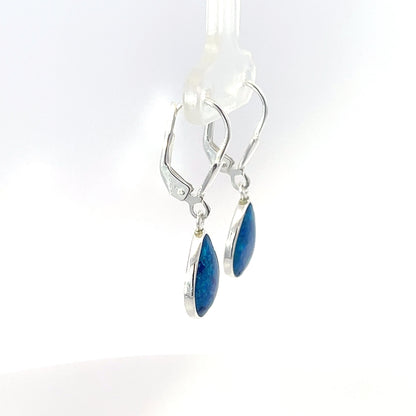 Ohrring aus 925er Silber mit blauem Harzakzent