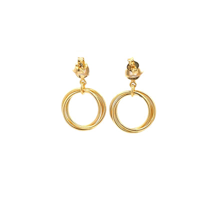 Ohrringe aus 925er Sterlingsilber, 14 Karat gelbvergoldet, mit kreisförmigem Anhänger