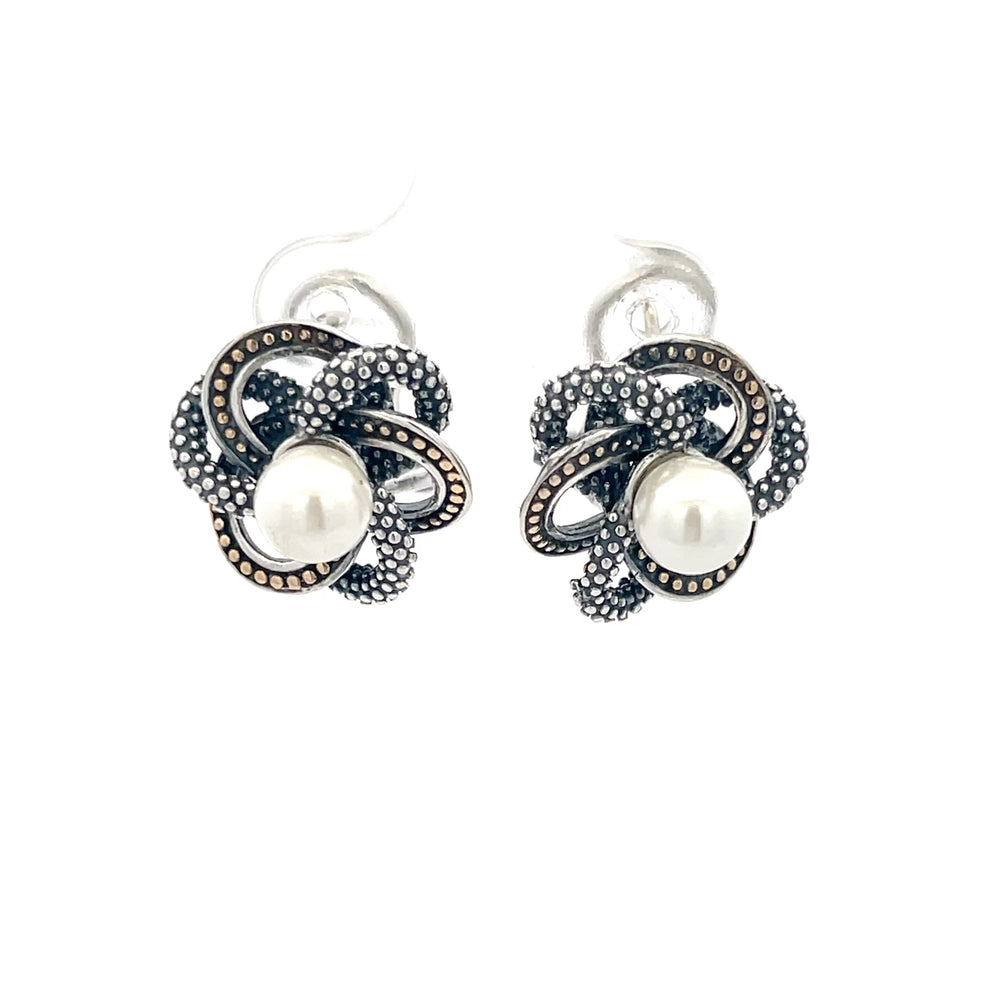 Ohrstecker aus 925er Silber mit Perlenmuster