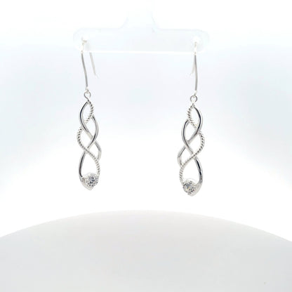 Ohrhänger aus 925er Sterlingsilber mit gedrehtem Design