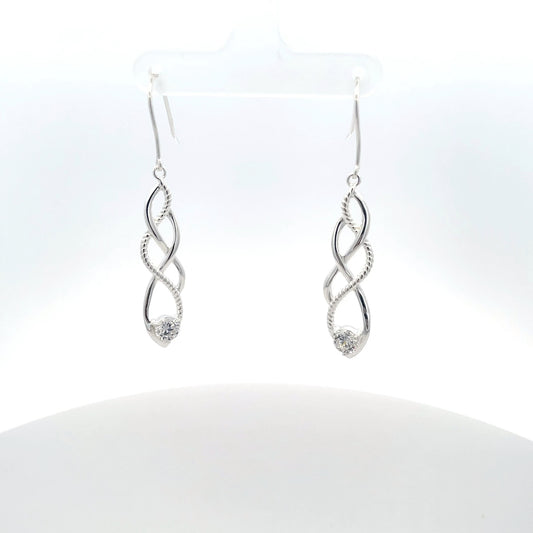 Ohrhänger aus 925er Sterlingsilber mit gedrehtem Design