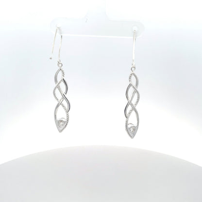 Ohrhänger aus 925er Sterlingsilber mit gedrehtem Design