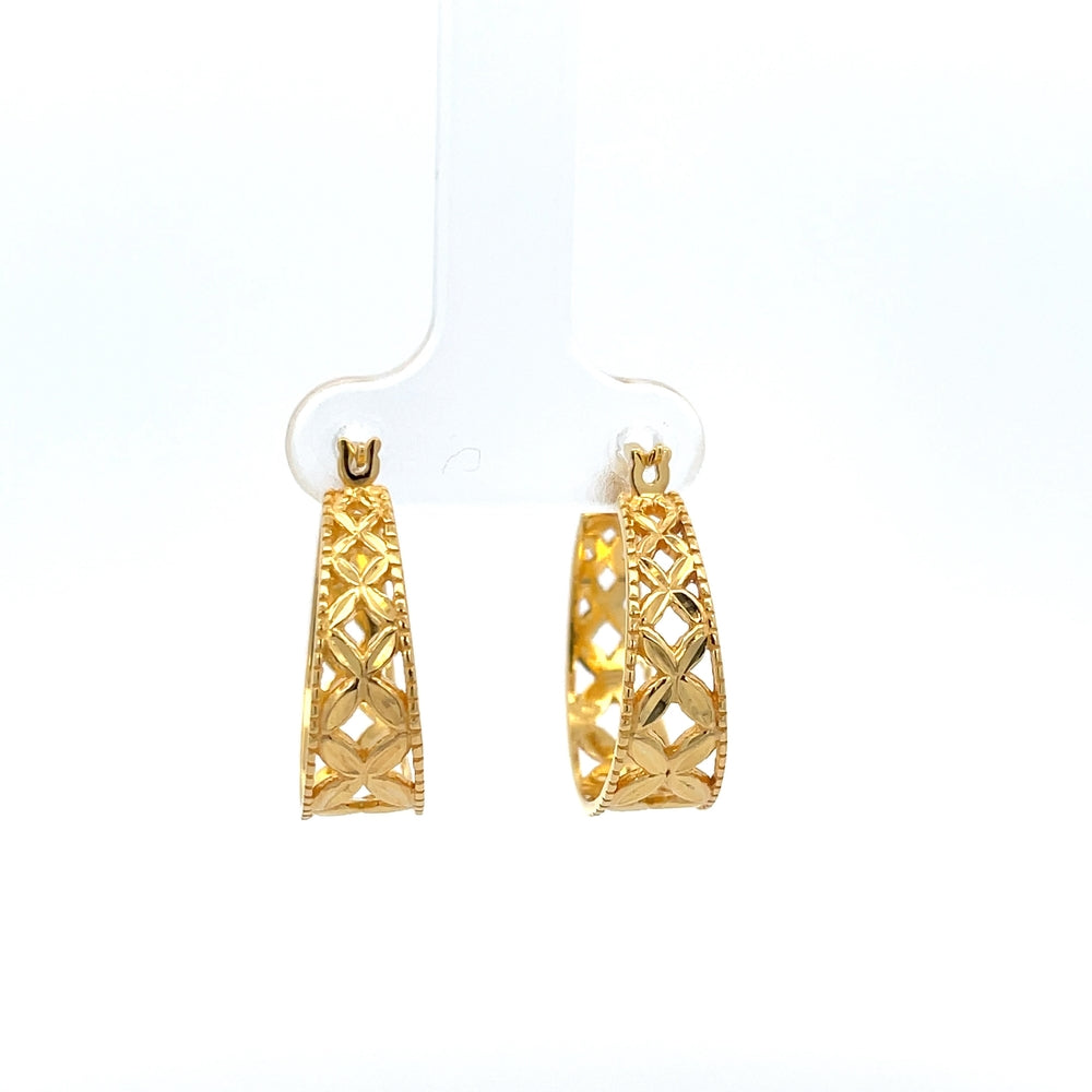 Creolen aus 925er Sterlingsilber, 14 Karat gelbvergoldet, mit strukturiertem Design