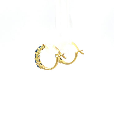 Ohrringe aus 925er Silber, 14 Karat vergoldet, mit blauen Saphiren