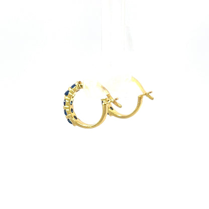 Ohrringe aus 925er Silber, 14 Karat vergoldet, mit blauen Saphiren