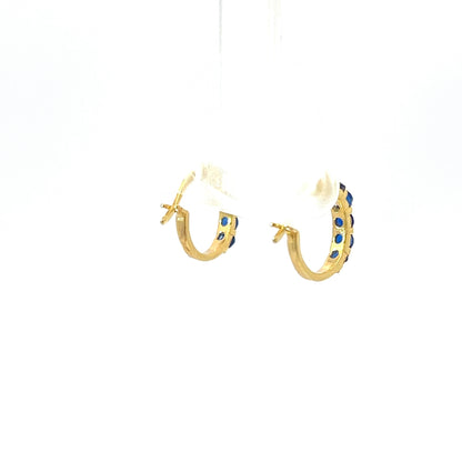 Ohrringe aus 925er Silber, 14 Karat vergoldet, mit blauen Saphiren