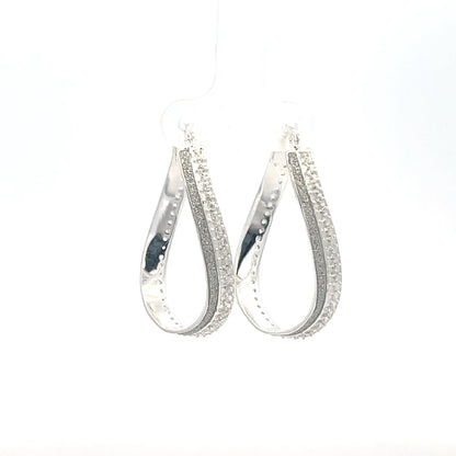 925er Silbercreolen mit strukturierter Oberfläche