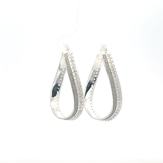 925er Silbercreolen mit strukturierter Oberfläche