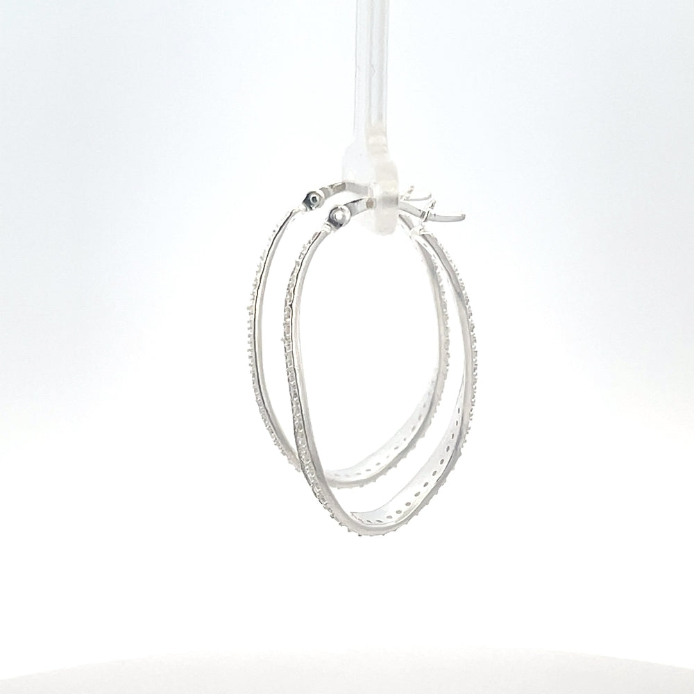 925er Silbercreolen mit strukturierter Oberfläche